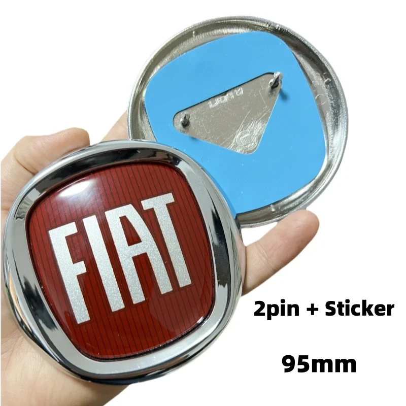 Badge de calandre avec Logo emblème Fiat, 9.5cm/12cm, 2/3 broches, accessoires pour FIAT 500 500x500l 124 Palio Punto Tipo Panda Doblo Argo BRAVO