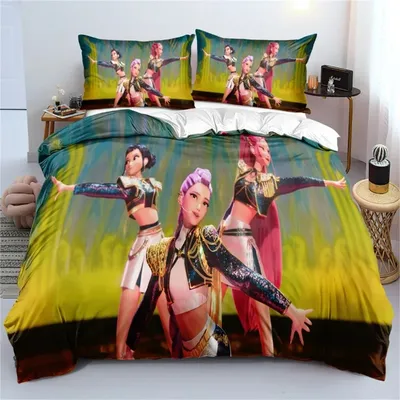 Kpop Demon Hunters Huntrix Bedding Set Single Twin Full Queen King Size Quilt Cover Bedclothes Room Duvet Cover Anime Bed Sheet