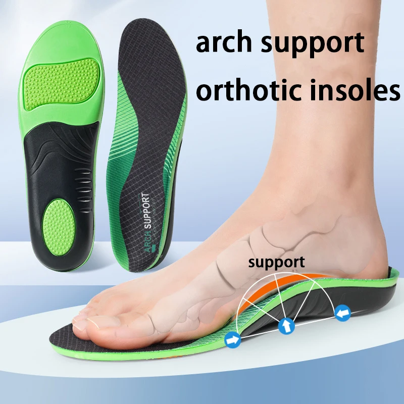 1 Paar/2 Paar orthopädische Einlegesohlen mit flachem Fuß, bequeme Sport-Einlegesohlen, stoßdämpfende Schuhsohle, orthopädische Einlegesohlen zur Fußgewölbeunterstützung Image