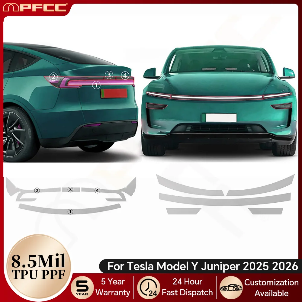 For Tesla Model Y Juniper Model Y 2025 2026 Car Headlight Tail Light B Pillar TPU Paint Protection Film PPF Bra Anti-scratch Kit