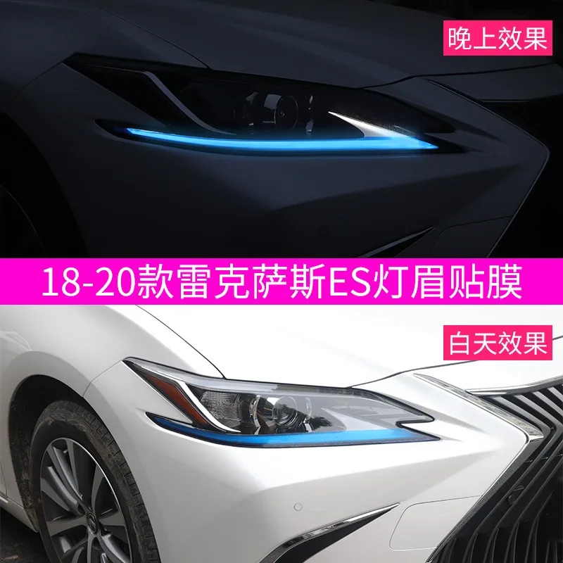 For Lexus ES200/ES260/ES300h 2018-2022 Headlight Eyebrow Sticker, Daytime Running Light Film, and Color Change Vinyl Wrap