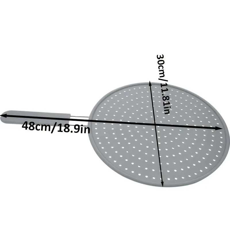 Silicone Kitchen Splatter Screen with Handle Heat-resisting Oil Splash Guard Drain Board Cover Kitchen Frying Pan Lid