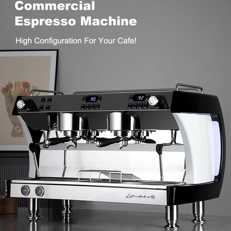 CAFOVO G3201 Doppelkopf-Halbautomatische Espressomaschine mit 3 Brühkesseln, Rotationspumpe und DTCS-Steuerung für den gewerblichen Einsatz Image
