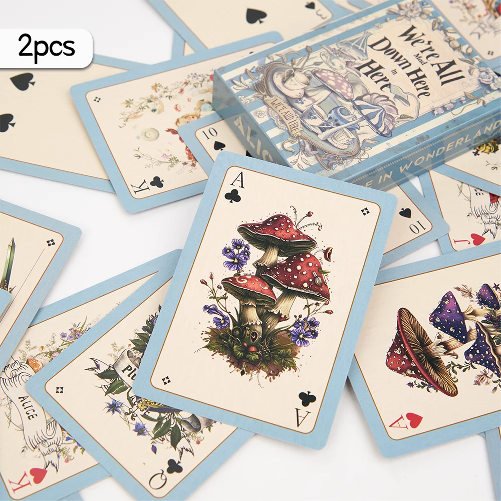 1/2 pièces, jeu de cartes Alice vintage, cartes de jeu de société vintage, échecs, cartes, poker, fête de jeu, jeu de société, trivia de fête.