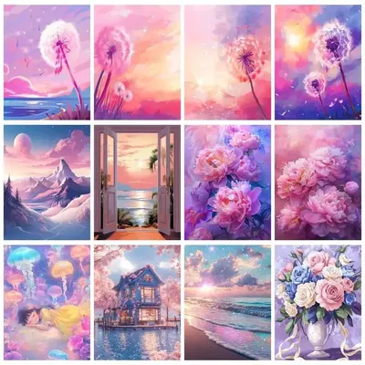 RUOPOTY DIY Paint By Numbers Kits Colorful Bouquet Coloring By Numbers Digital Painting For Adults Art Supplies Decor For Home