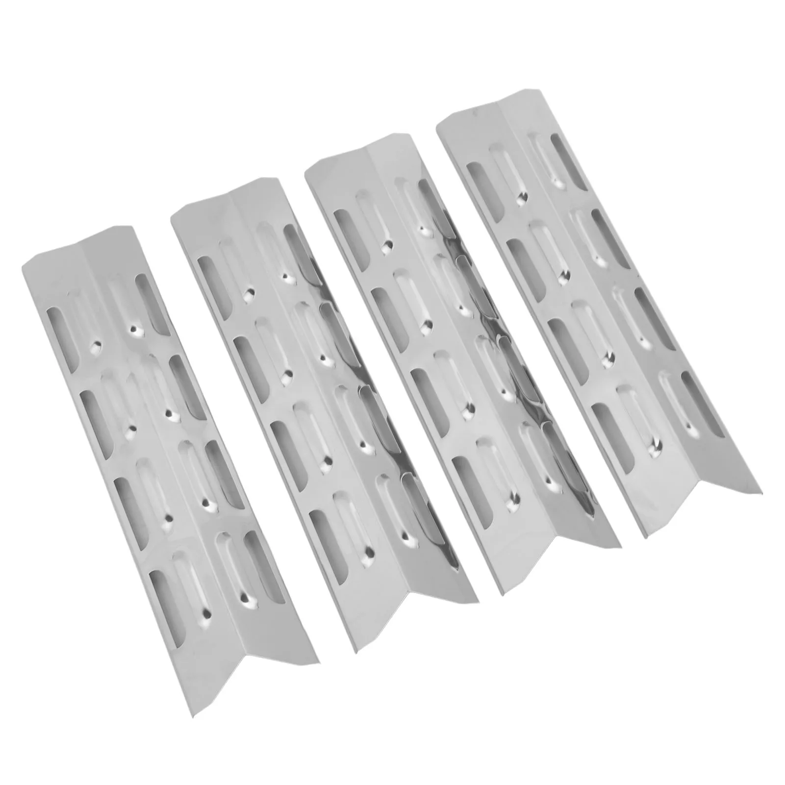 4-teilige Grillbrenner-Abdeckung, Wärmeplatte, Schild, Zelt, Edelstahl, Emaille, verstellbar, universell, langlebig, einfach zu bedienendes Grillzubehör Image