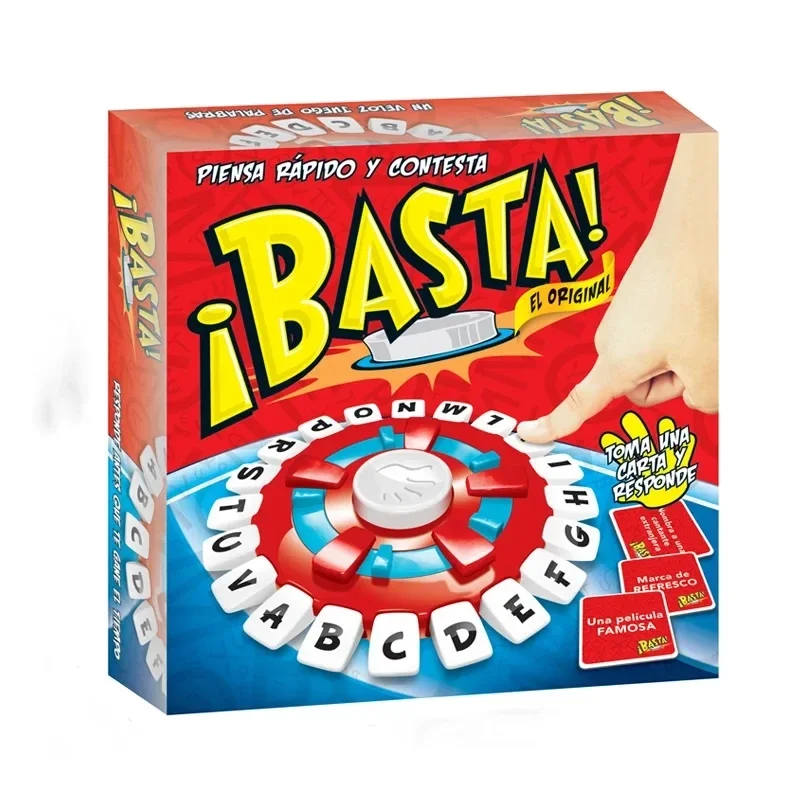 NEW Basta Spanish Word Game Quick Thinking Letter Pressing Board Game for Family Fun