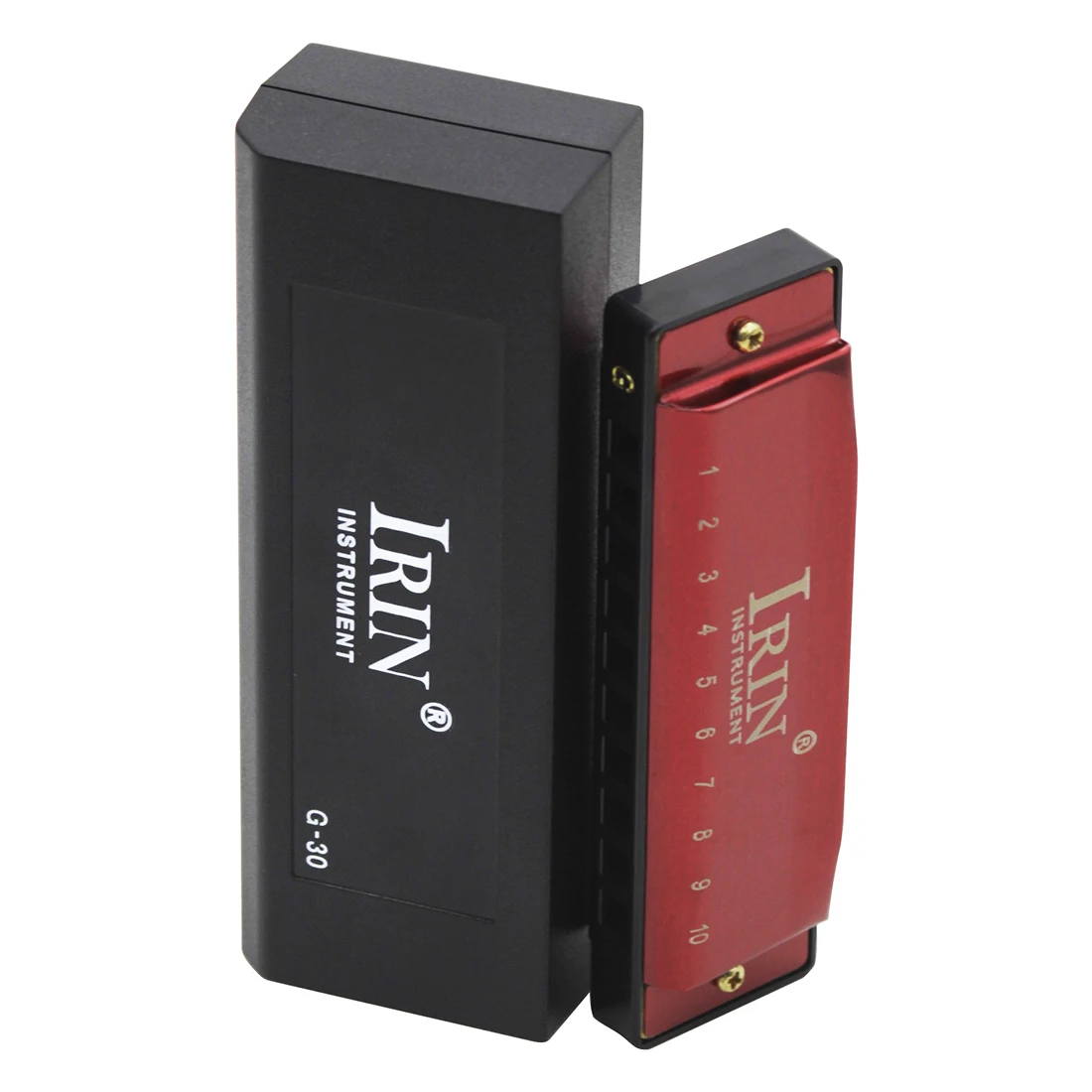 IRIN 10 Hole 20 Tone Harmonica G Key Harmonica Suitable for Beginners Woodwind Instrument Musical Gift Silver/Red/Dark Red/Gold