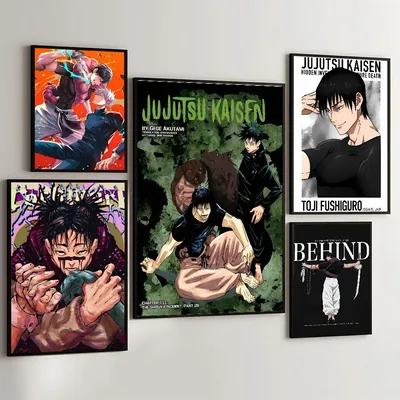 1PC Jujutsu Kaisen Fushiguro Toji Poster Movie Sticky Poster Retro Kraft Paper Sticker Room Bar Cafe Aesthetic Art Wall Painting