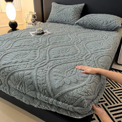 Bedspreads Tafu Velvet Fitted Sheet Jacquard Bed Head Cushion Mattress Cover All-Around Elastic Band Bed Cover Bed sheets