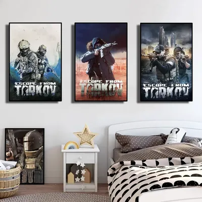 Game Escape From Tarkov Self-adhesive Art Poster Whitepaper Prints Posters Artwork Aesthetic Art Wall Painting