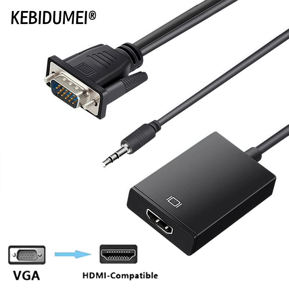 1080P Full HD VGA zu HDMI-kompatibel Konverter Adapter Kabel mit Audio Ausgang VGA HD Adapter für PC laptop zu HDMI Projektor Image