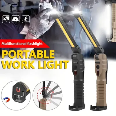 USB Rechargeable LED Work Light 800 Lumens COB Lantern with Built-in battery,Portable Handled Flashlight for Outdoor Car Repair