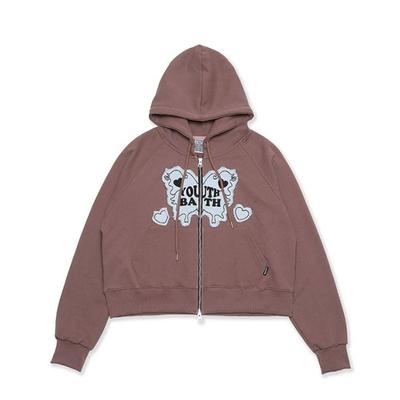 youthbath YB BUTTERFLY LOGO HOOD ZIP UP_BROWN