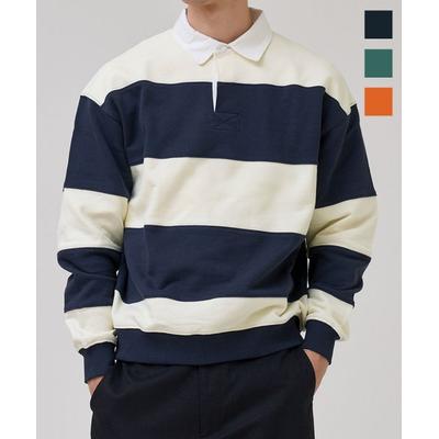 excontainer EXC Overfit Striped Rugby Sweatshirt
