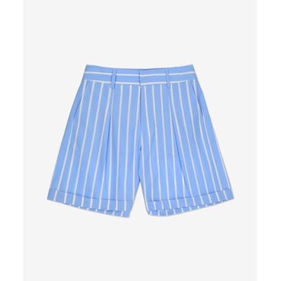 Woera Women's Poplin Striped Bermuda Shorts Pants