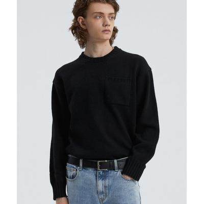knitted CASH WOOL POCKET ROUND KNIT BLACK