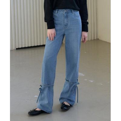 drawfitwomen Calf Ribbon Semi-Bootcut Jeans