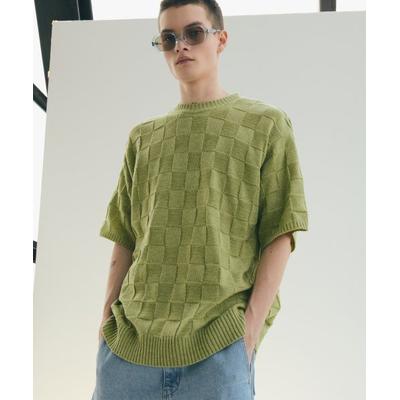 triplesens Square Half Knit_LIME GREEN