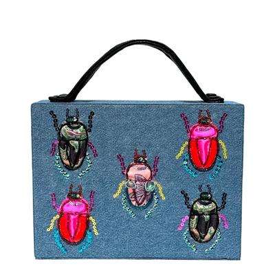 SIMITRI Denim Beetle Briefcase Bag