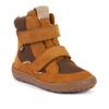 Barfußschuh FRODDO "BAREFOOT TEX WINTER", Kinder, Gr. 32, braun (cognac), Veloursleder, Textil, Basic, Schuhe, Klettschuh, Winterstiefel mit TEX-Membrane