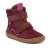Barfußschuh FRODDO "BAREFOOT TEX WINTER", Kinder, Gr. 27, lila (beerenfarben), Veloursleder, Textil, Basic, Schuhe, Klettschuh, Winterstiefel mit TEX-Membrane