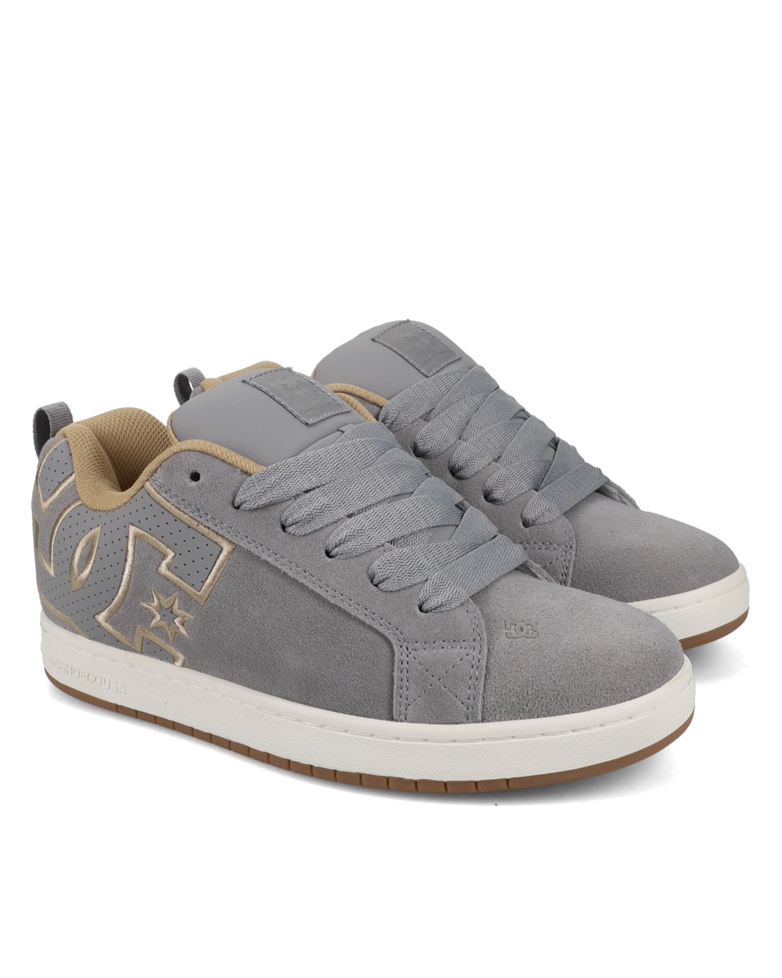 Sneaker DC SHOES "Court Graffik", Herren, Gr. 8,5(41), weiß (grau, tan, sanftes weiß), 57.05% Leder, 28.2% Synthetikmaterial, 13.87% Polyester, 0.88% Textil, Schuhe Sneaker