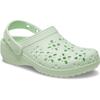 Clog CROCS "Classic Floral Cut Out Clog", Kinder, Gr. 36, grün (lindgrün), Croslite, geblümt, casual, Schuhe, Sandale mit schwenkbarem Fersenriemen