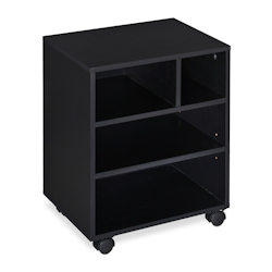Relaxdays Rollcontainer, 4 offene Fächer, Büro & Home Office, mit Rollen, Büroschrank, HxBxT: 49 x 40 x 30 cm, schwarz Image