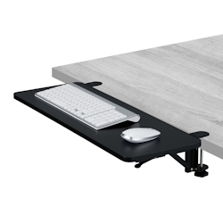 Relaxdays Schreibtischverlängerung, 65 x 24 cm, klappbar, zum Anklemmen, ergonomische Tischerweiterung, modern, schwarz Image