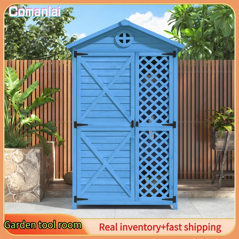 Comanlai – hangar à outils pour jardin, hangar de rangement pour meubles de jardin en bois d