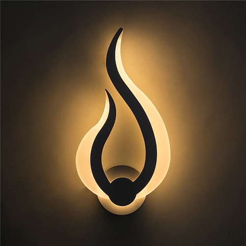 lightinthebox 1-flammige 31 cm LED-Wandleuchte, Wandleuchte in Feuerform, moderne minimalistische Acryl-Wandleuchte, 10 W IP44, geeignet für Wohnzimmer, Esszimmer, Schlafzimmer, Geschäfte, Cafés Image