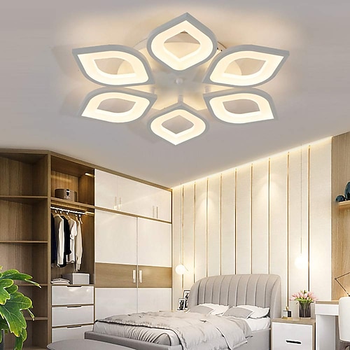 6/8/12/15 Köpfe LED-Deckenleuchte Lotus Design Deckenleuchte modern künstlerisch Metall Acryl Stil stufenlos dimmbar Schlafzimmer lackiert Leuchten 110-240V nur dimmbar mit Fernbedienung Blumendesign Image