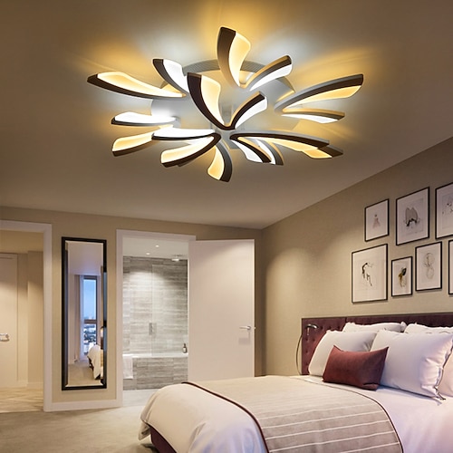led dimmbare deckenleuchte moderner löwenzahn nordischer stil acryl deckenleuchte minimalistisches geschichtetes design wohnzimmer esszimmer lichter ac220v nur dimmbar mit fernbedienung Image