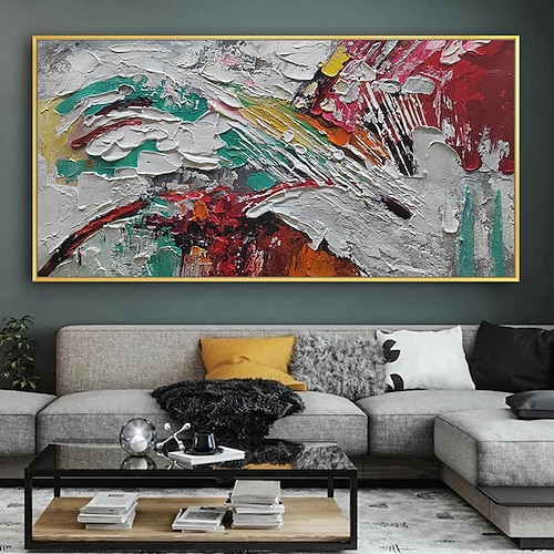 Mintura handgefertigte abstrakte Ölgemälde mit 3D-Textur auf Leinwand, Wandkunst, Dekoration, modernes abstraktes Bild für die Inneneinrichtung, gerolltes, rahmenloses, ungedehntes Gemälde Image