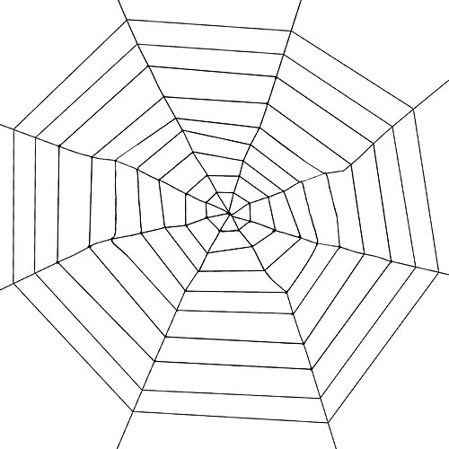Halloween-Spinnennetz, groß, 3,6 m, Halloween-Dekoration – realistische Spinnenschnur-Requisiten, runder, künstlicher Spinnennetz-Gürtel, elastischer Gürtel für Partys im Innen- und Außenbereich Image