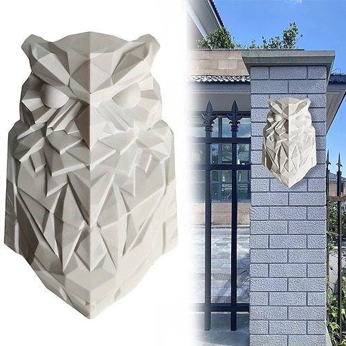 3D-Tier-LED-Wandleuchte – Schattenlampe mit Weißkopfseeadler, Harzstatue, batteriebetriebenes Nachtlicht für Garten, Schlafzimmer, Büro, Treppe Image