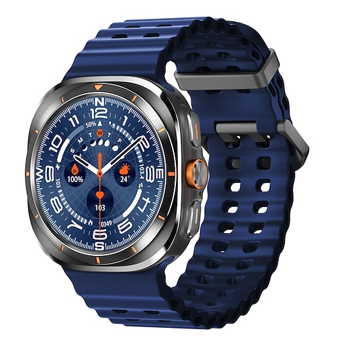 HD8ultra Smartwatch 1.46 Zoll Smartwatch Fitnessuhr Bluetooth Temperaturüberwachung Schrittzähler Anruferinnerung Kompatibel mit Android iOS Damen Herren Langer Standby Freisprechanrufe Wasserdicht Image