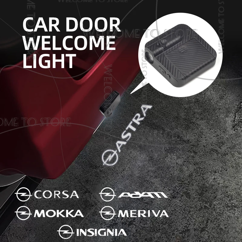 1/2pcs Per Opel Mokka Corsa Astra Adam Meriva Insignia GTC LOGO Porta Auto Luce di Benvenuto Led HD Proiettore Lampada Luci Accessori