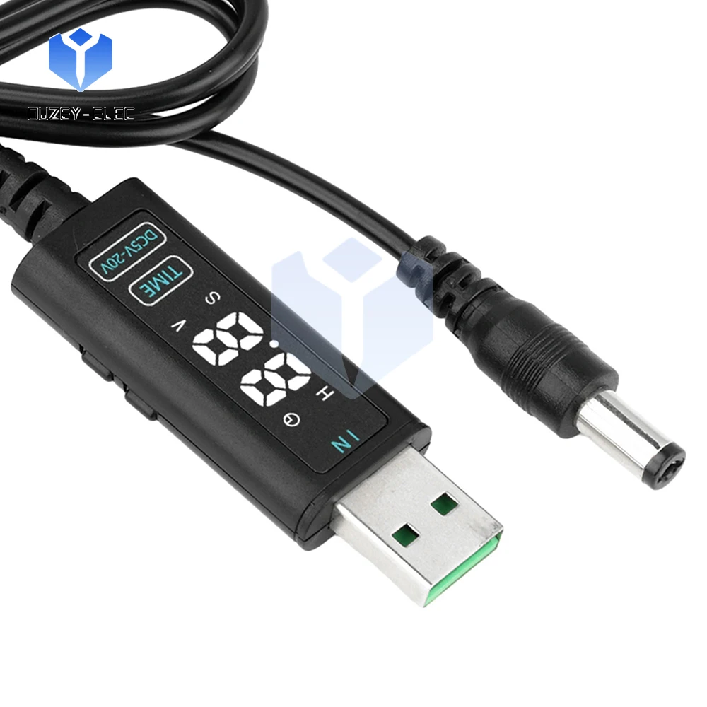 Cavo di ricarica rapido USB/Tipo C a CC da 2,5 mm Modulo di ricarica rapida Boost di tensione regolabile Adattatore USB per caricabatterie rapido