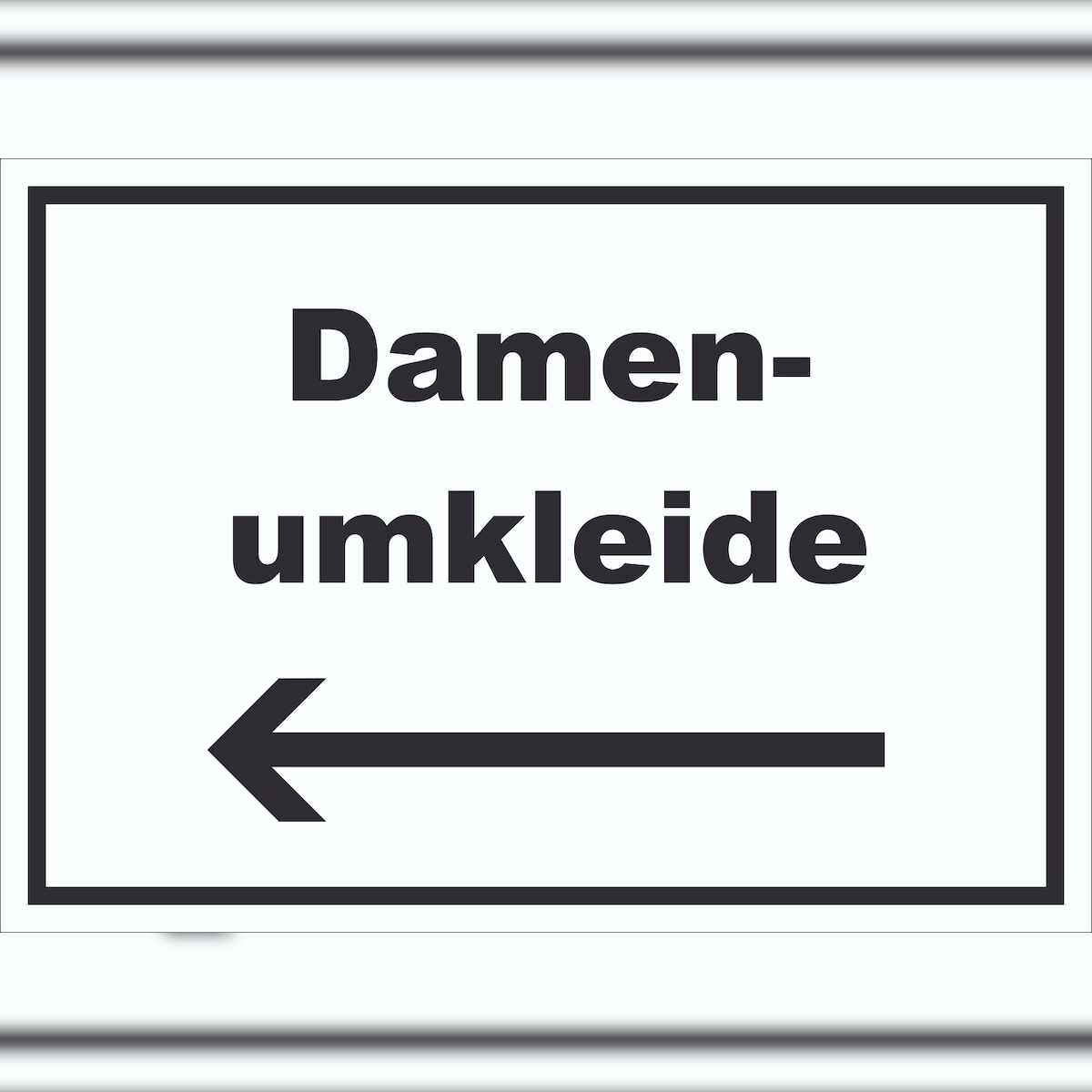 HB-Druck Damenumkleide Schild mit Text und Richtungspfeil links waagerecht A2 (420x594mm) Image