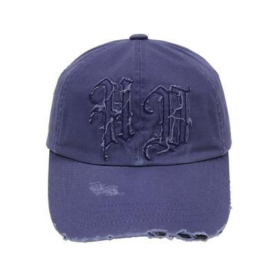hoodhood HD applique damage ball cap dust blue