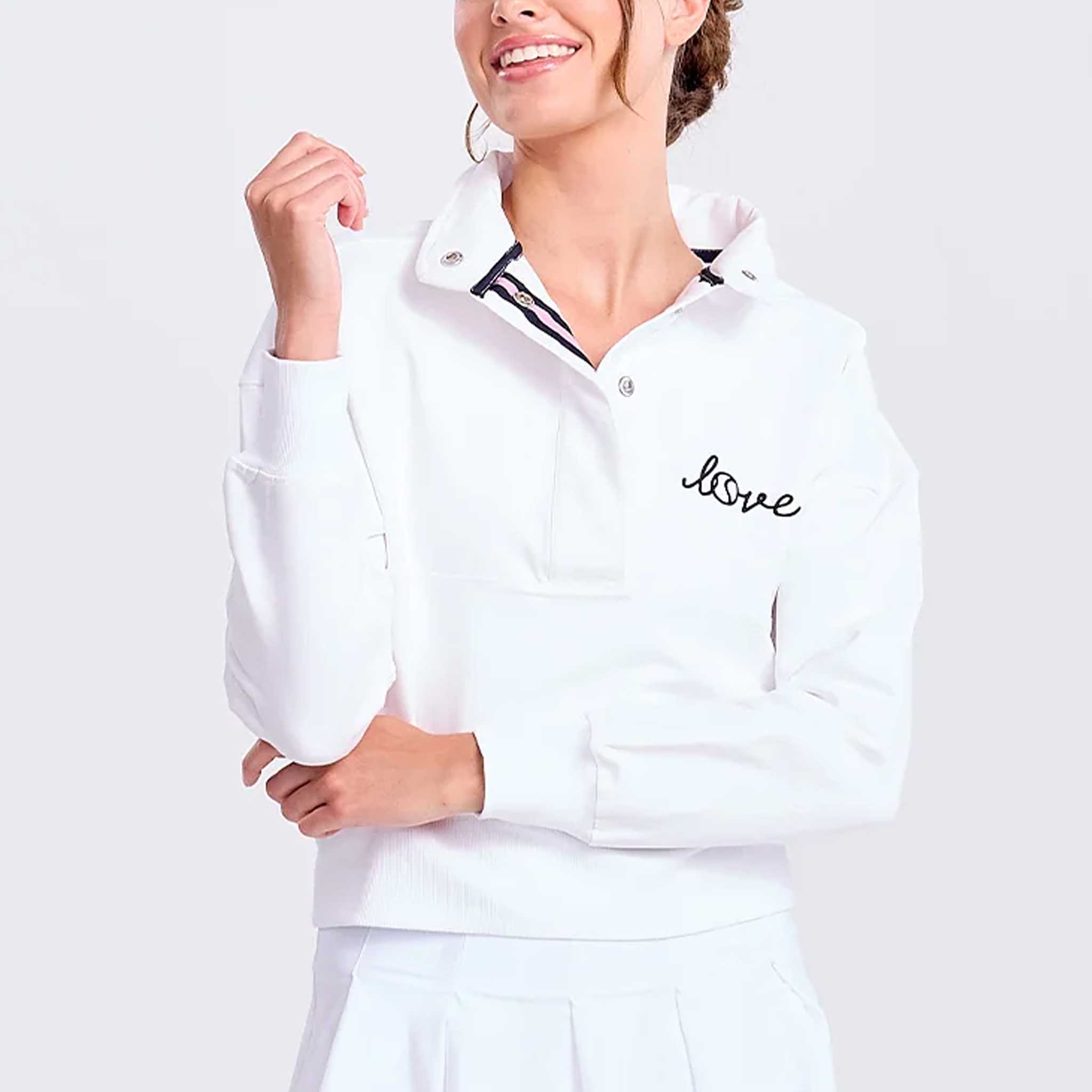 Ame & Lulu Tennis Warmup Pullover Women's Tennis Apparel Love Stiched