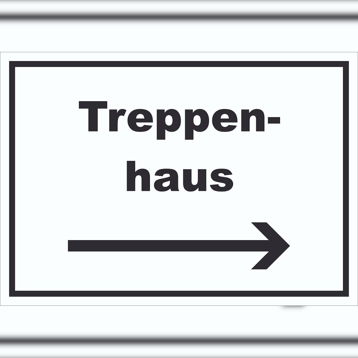 HB-Druck Treppenhaus Schild mit Text und Richtungspfeil rechts Stufen steigen waagerecht A6 (105x148mm) Image