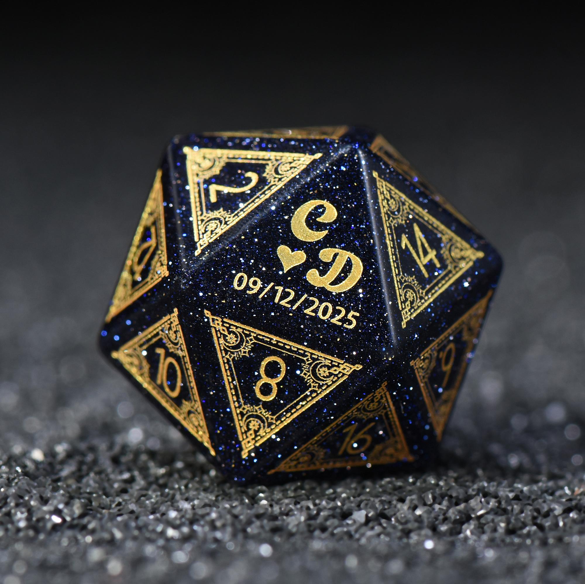 Dadi personalizzati per matrimonio / Dadi personalizzati D20 / Dungeons & Dragons / Dadi DND / Dadi di pietra / Dadi neri / Dadi dello sposo / Dadi de