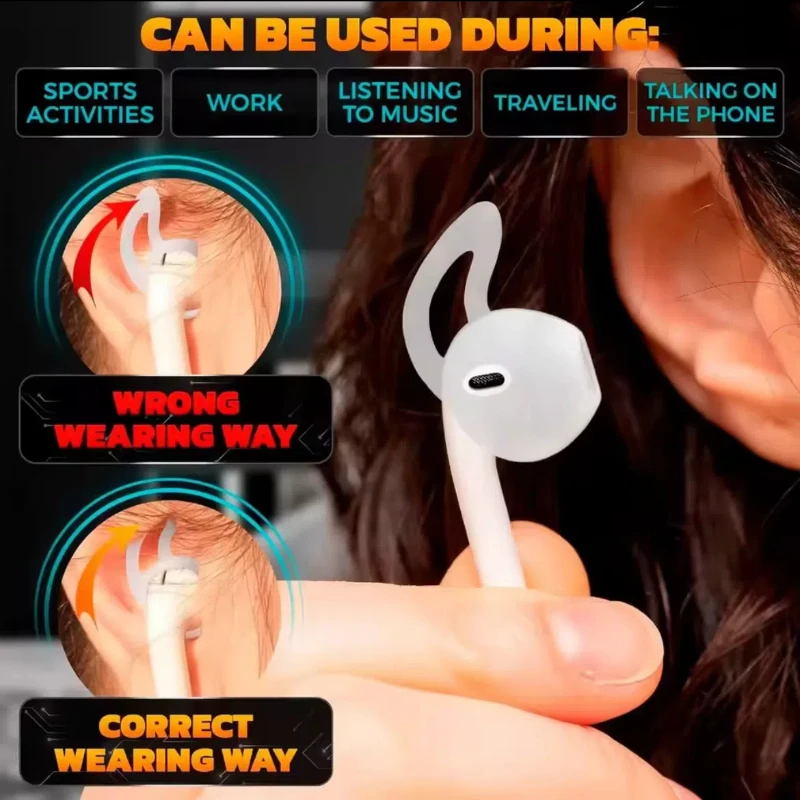 Ohrstöpsel, Ohrkappe, Kopfhörerzubehör, 1 Paar Kopfhörerpolster, Silikonhülle, Ohrhörer-Abdeckung, weiche Ohrbügel-Schutzhülle Image