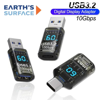 USB 3.2 Digital Display Adapter 10 Gbit/s USB C OTG Stecker auf Buchse Konverter Schnellladung Datenübertragung 60 W USB Verlängerungsadapter