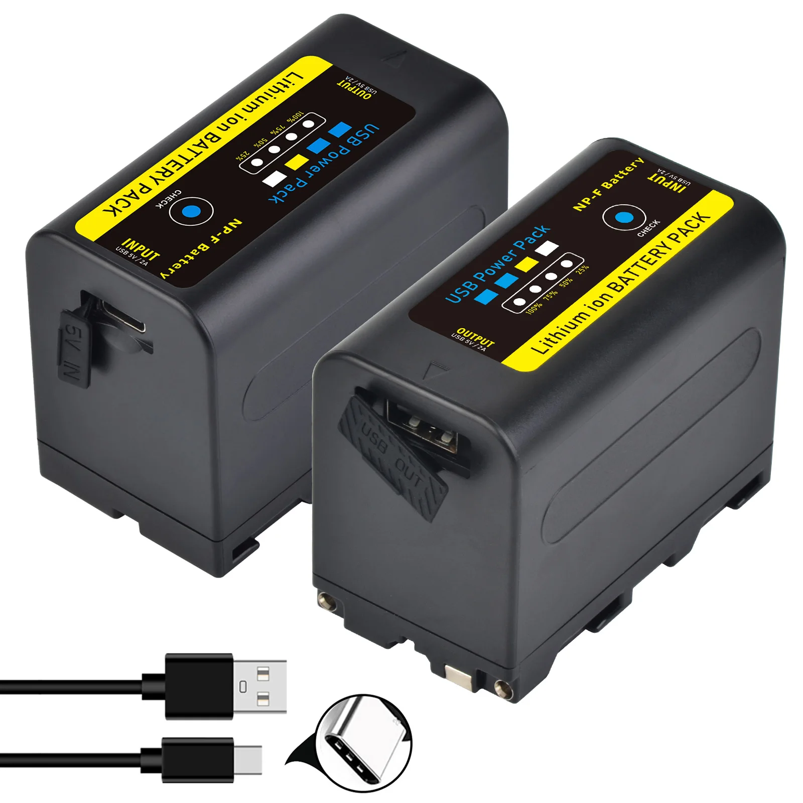 Tectra NP-F750 7800 mAh Li-Ionen-Akku für Sony NP-F550 F570 F770 F950 F970 FM55H QM71 QM91 LED-Licht, Monitor, motorisierter Schieber Image