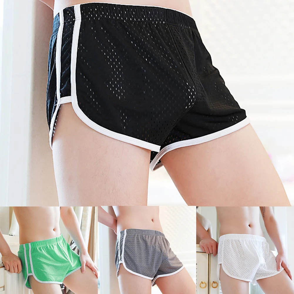 Mesh-Fitness-Shorts für Herren, Boxer-Fitness-Shorts, atmungsaktive Shorts, 80 % Polyester, 20 % Spandex, klassischer Stil, Homewear Image