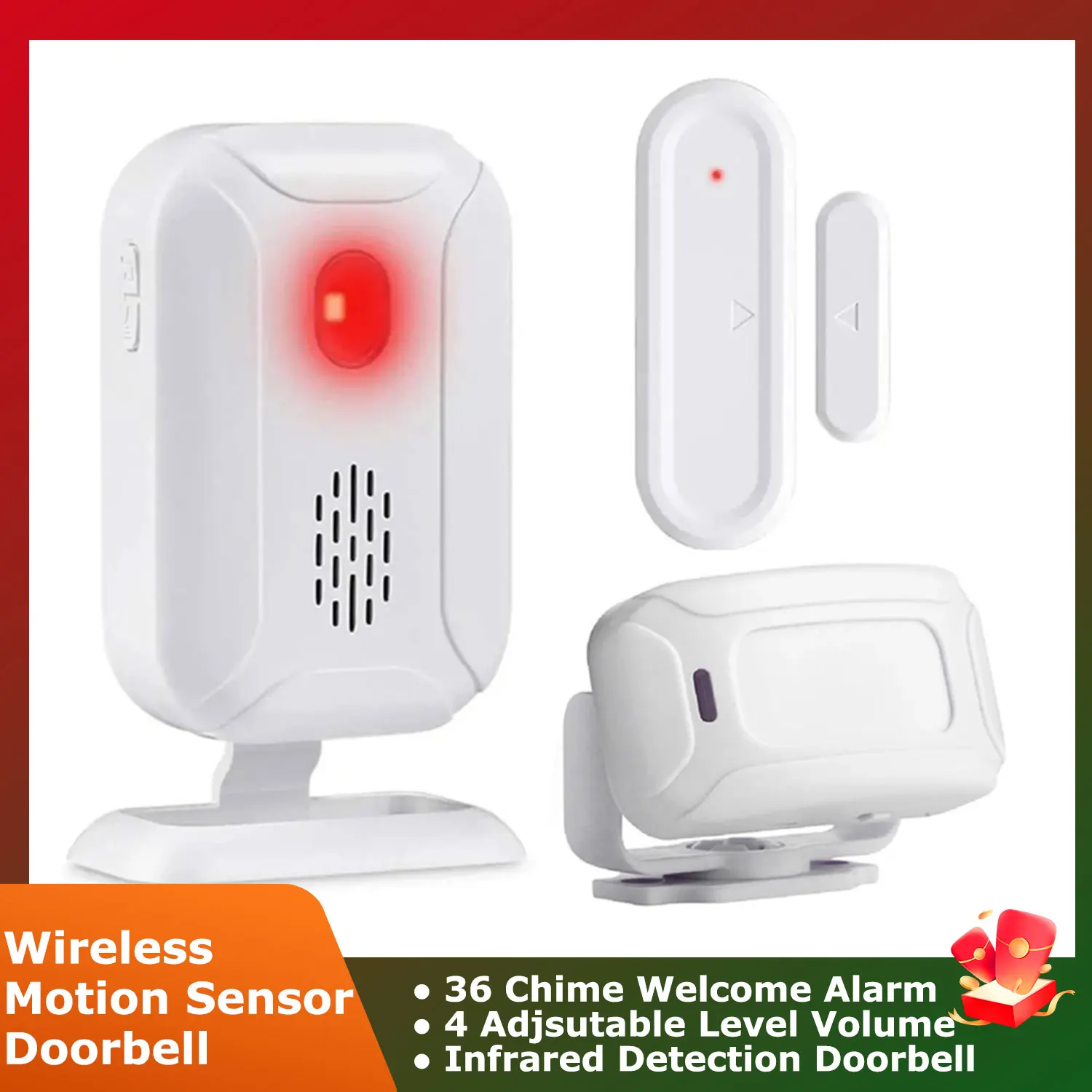 36-Glockenspiel Willkommen Türklingel Tür Offen/Geschlossen Alarm PIR Bewegungssensor Detektor Smart Life Home Alarm Indoor Sicherheitsschutz ​ Image